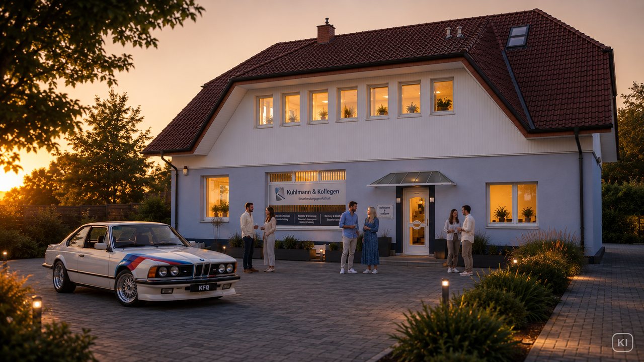Kanzlei Kuhlmann & Kollegen in Bad Oeynhausen-Volmerdingsen bei Sonnenuntergang