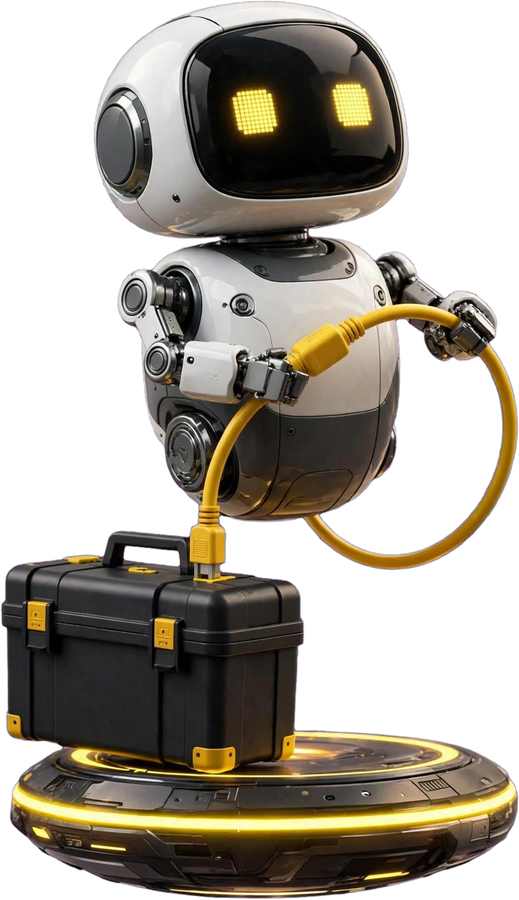 Hover, der Assistent, schliesst ein Kabel an