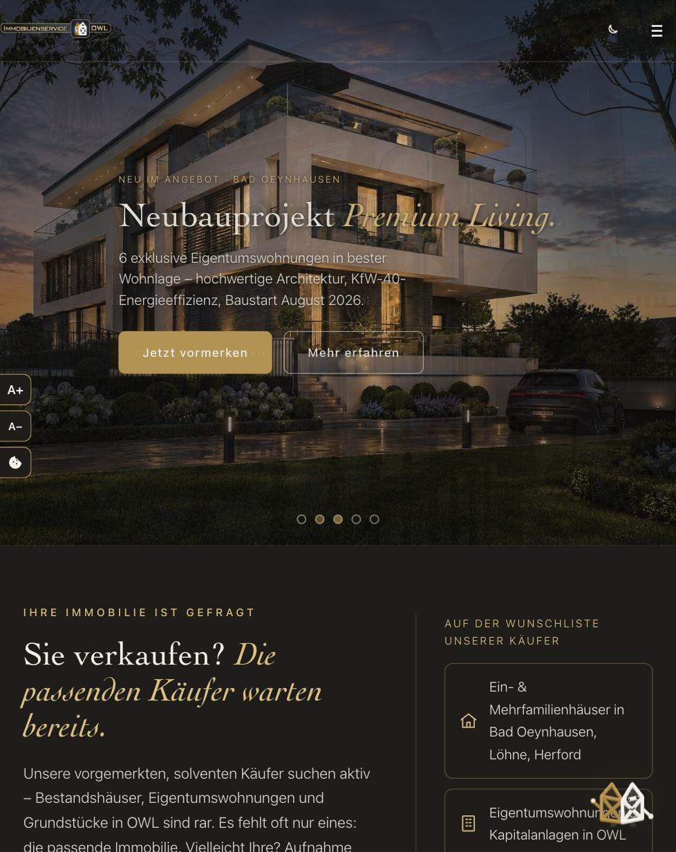 Startseite von Immobilienservice OWL