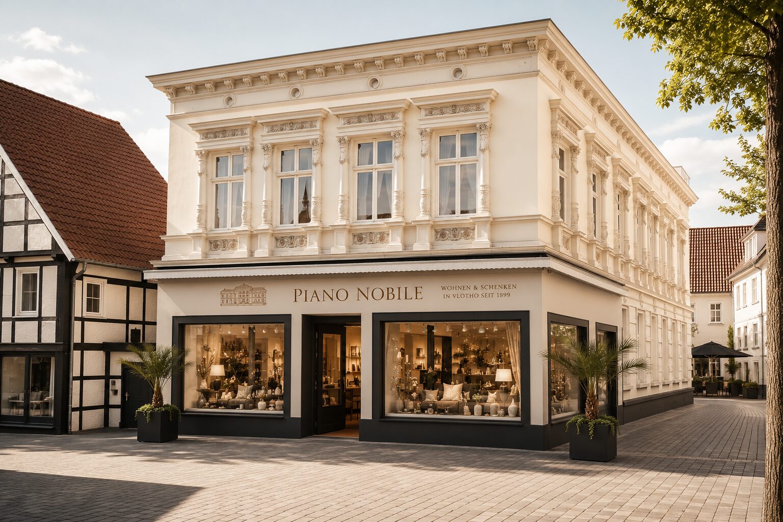 Das historische Stammhaus von Piano Nobile an der Lange Straße in Vlotho
