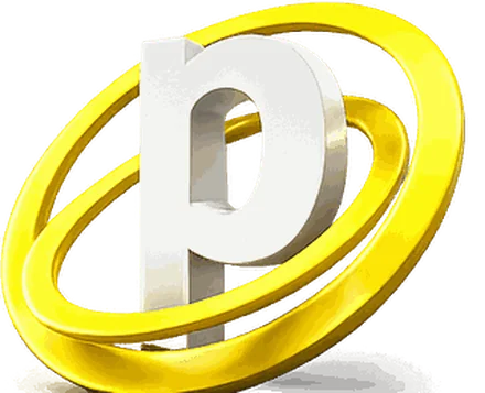 Logo von pagewerbung.de: weißes P mit zwei gelben Ringen