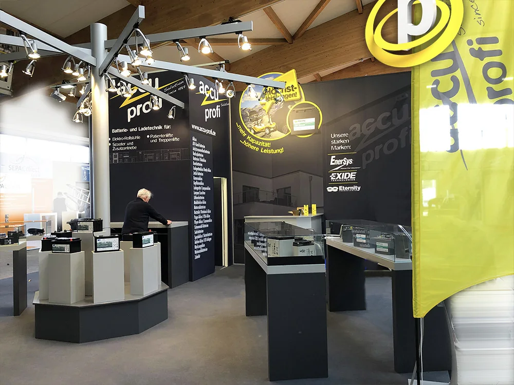 Originalaufnahme des ACCU-PROFI-Messestands.