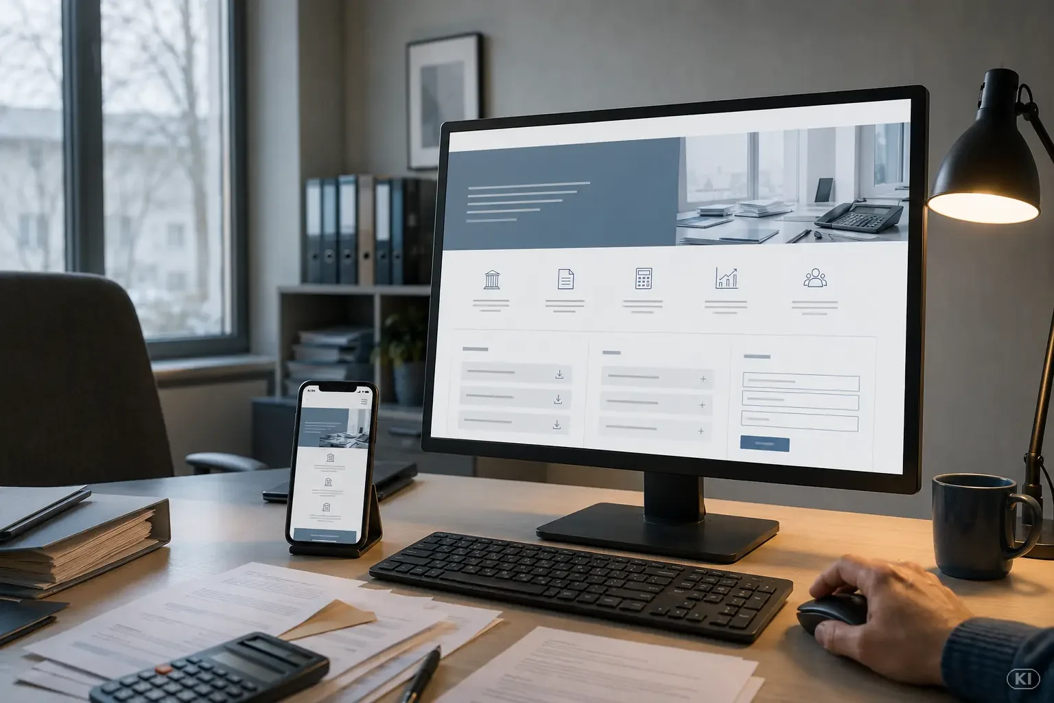 Strukturierte Website-Präsentation der Steuerberatung.