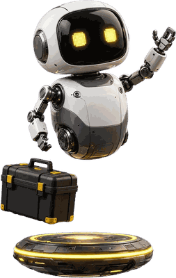 Hover, der Assistent, winkt